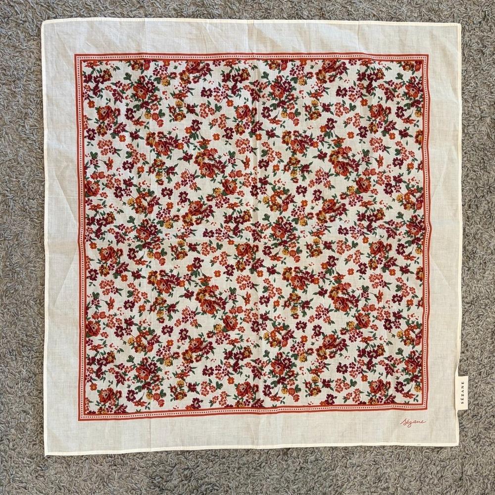 Sezane Le Foulard Pour La Vie Floral Print Neck Scarf - Picture 2 of 5